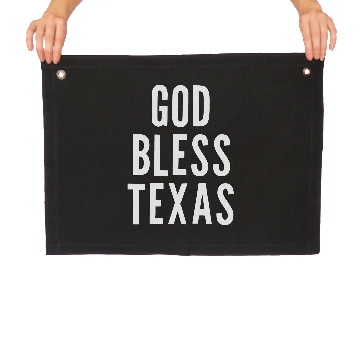God Bless Texas Large Canvas Flag