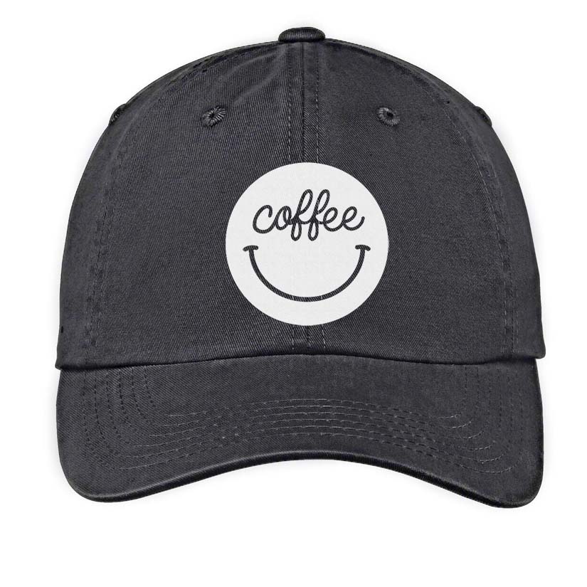 Coffee Cursive Smile Baseball Cap