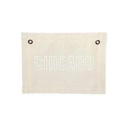 Chicago Outline Small Canvas Flag