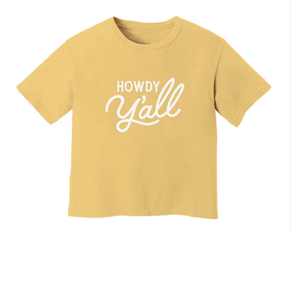 Howdy Y'all Washed Crop Tee