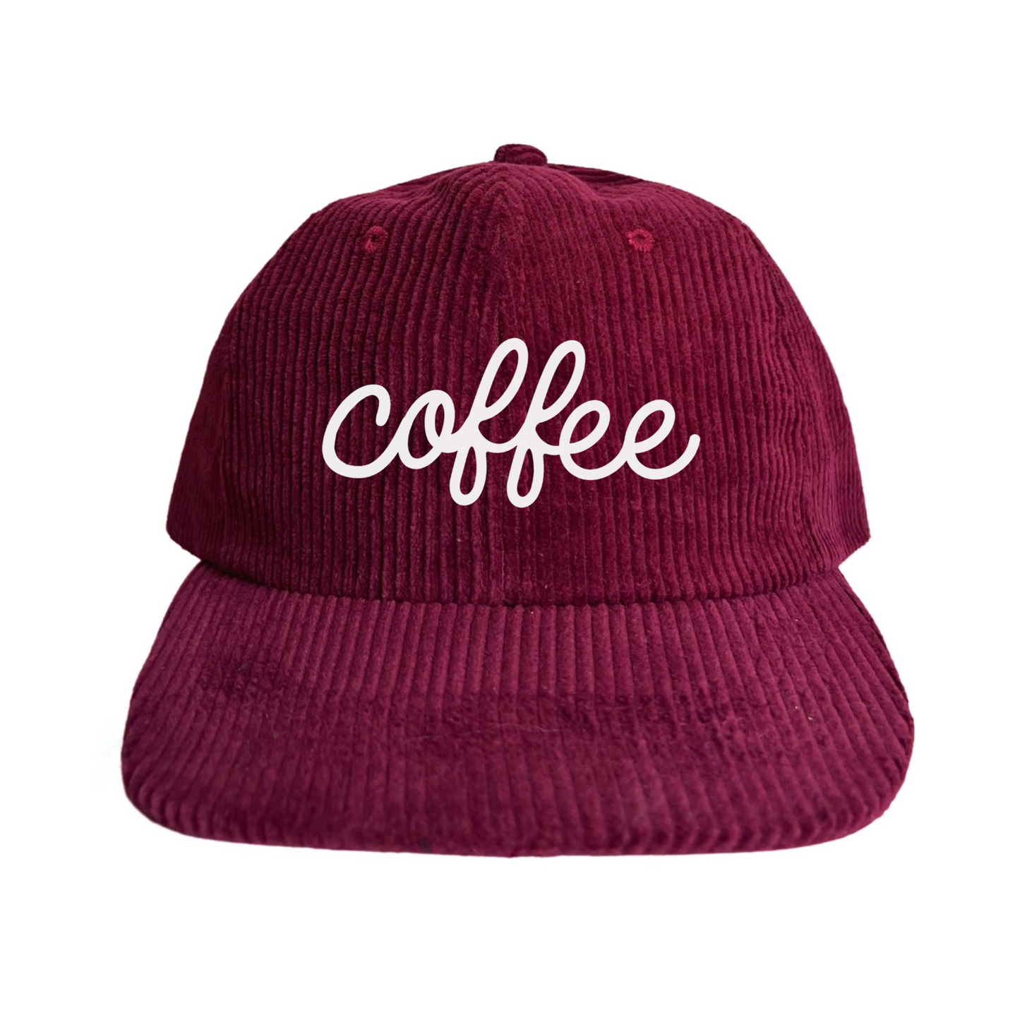 Coffee Cursive Corduroy Cap