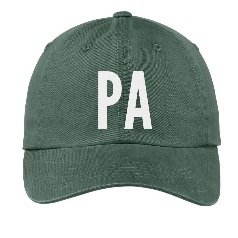 Pa (Pennsylvania) Baseball Cap Washed Green
