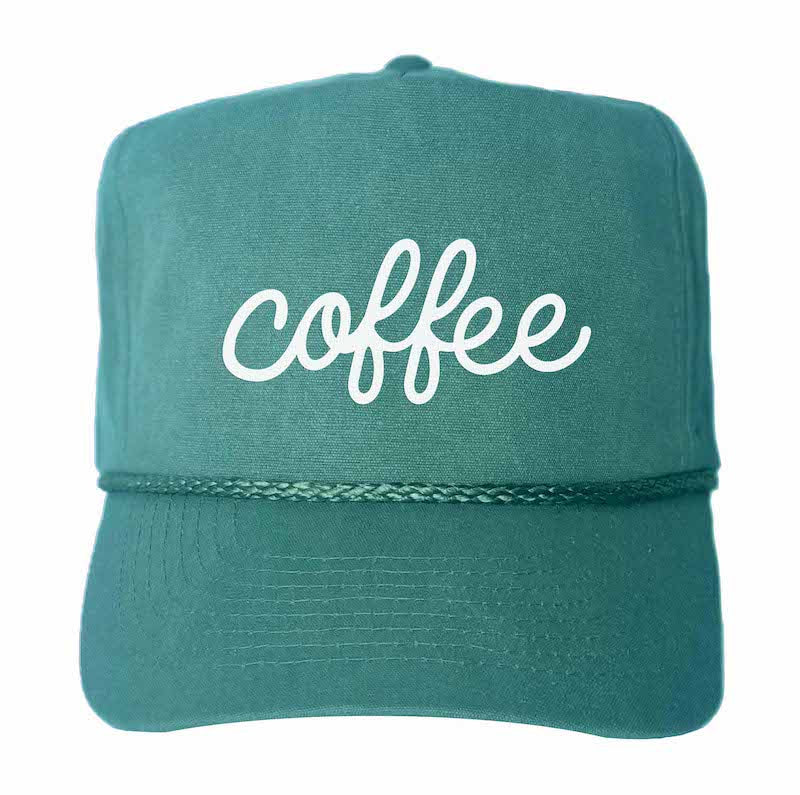Coffee Cursive Canvas Trucker