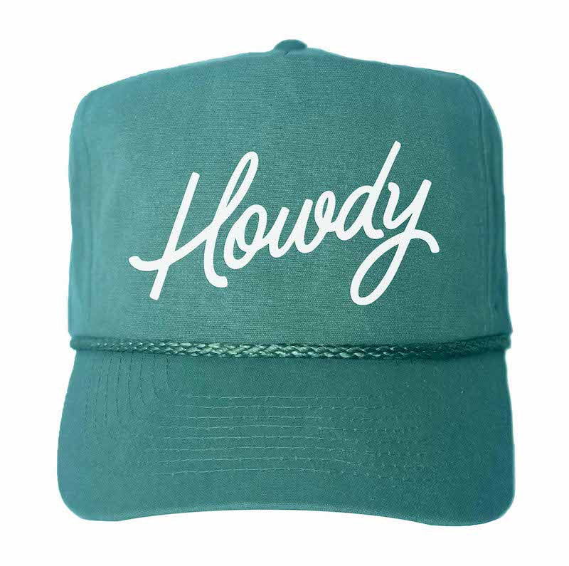 Howdy Cursive Canvas Trucker