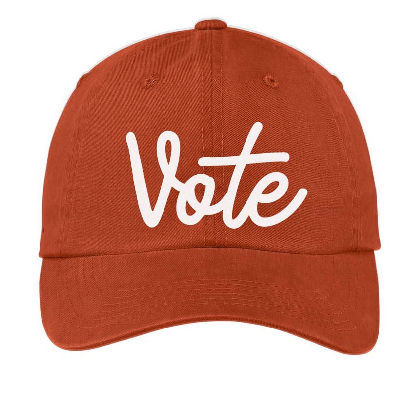 Vote Cursive Baseball Cap