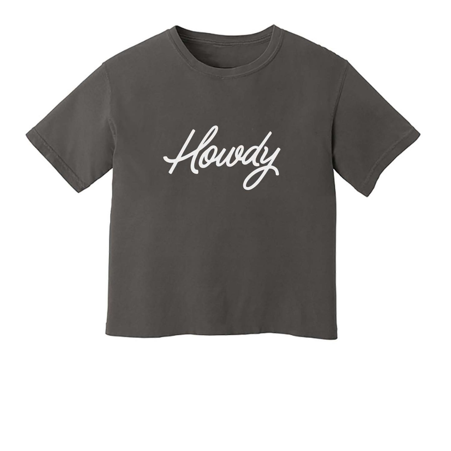 Howdy Cursive Washed Tee - Large Design