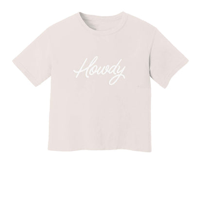 Howdy Cursive Washed Tee - Large Design