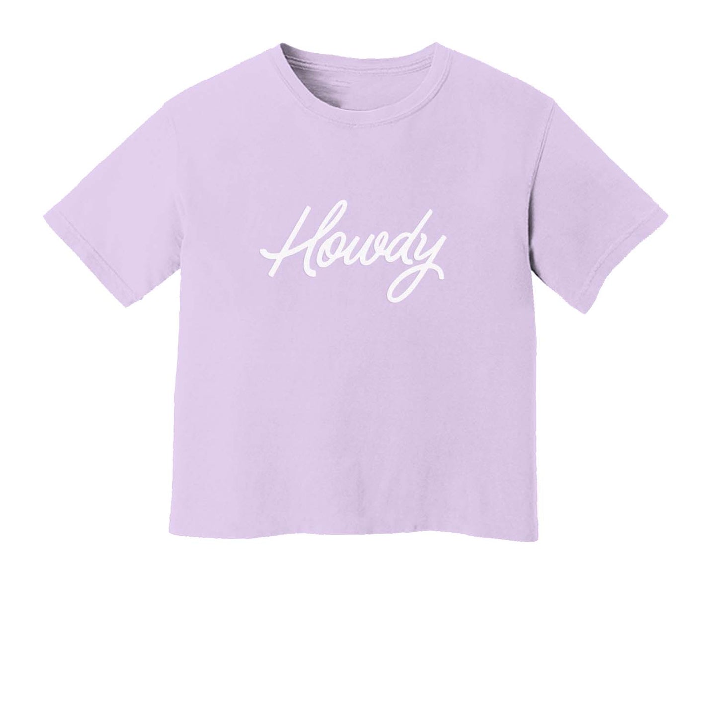 Howdy Cursive Washed Tee - Large Design