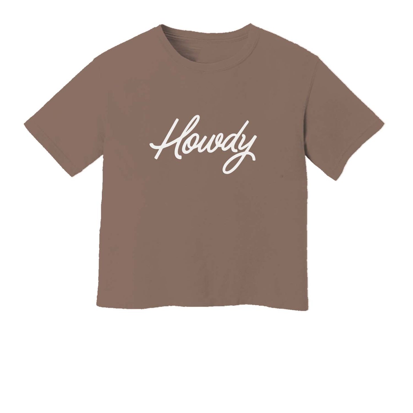 Howdy Cursive Washed Tee - Large Design