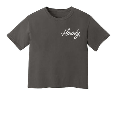 Howdy Cursive Washed Tee - Small Design