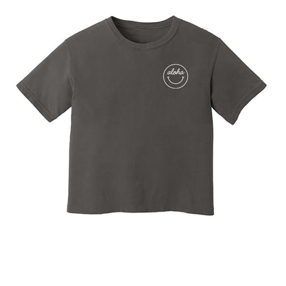 Aloha Cursive Smiley Face Washed Tee