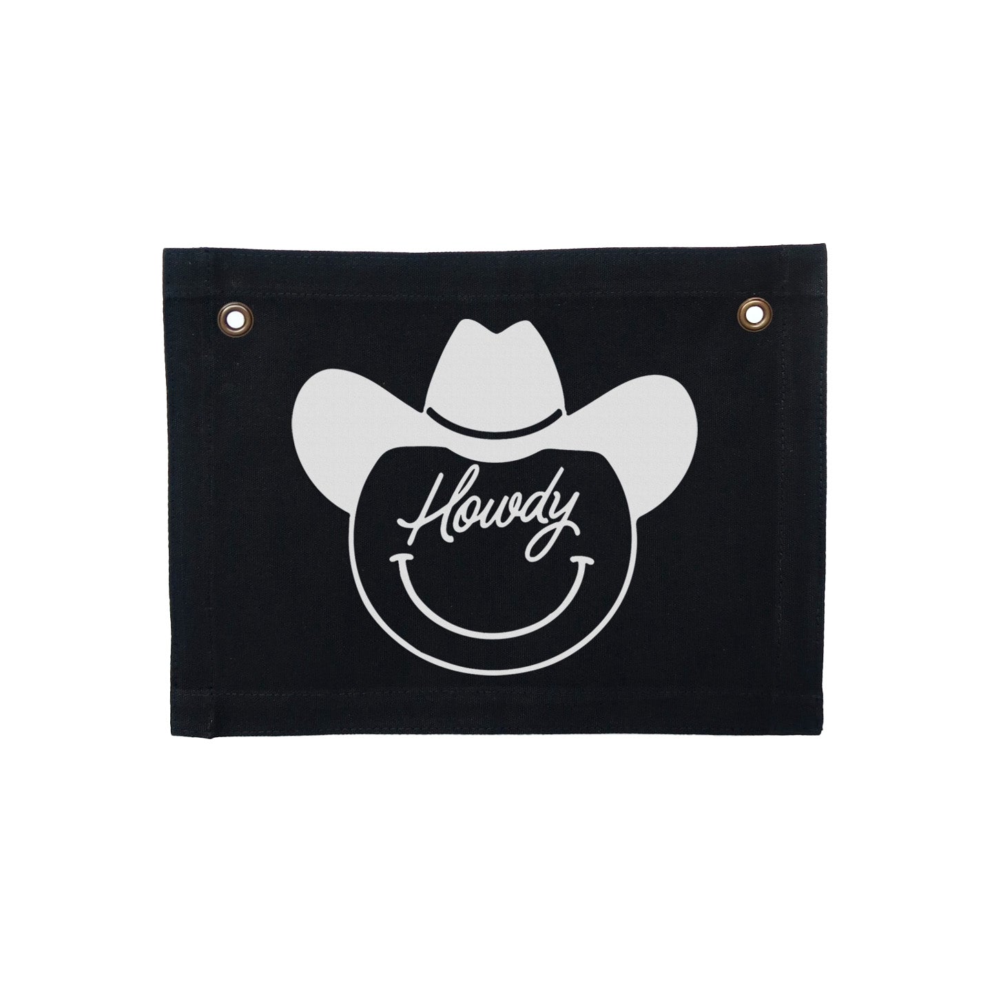 Howdy Cowboy Small Canvas Flag