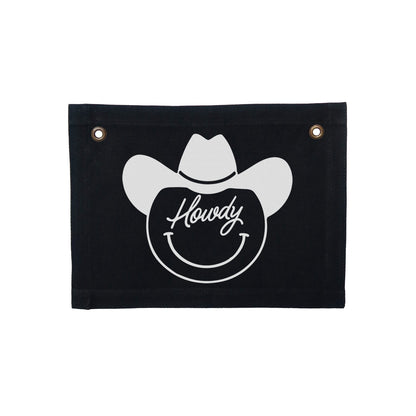 Howdy Cowboy Small Canvas Flag