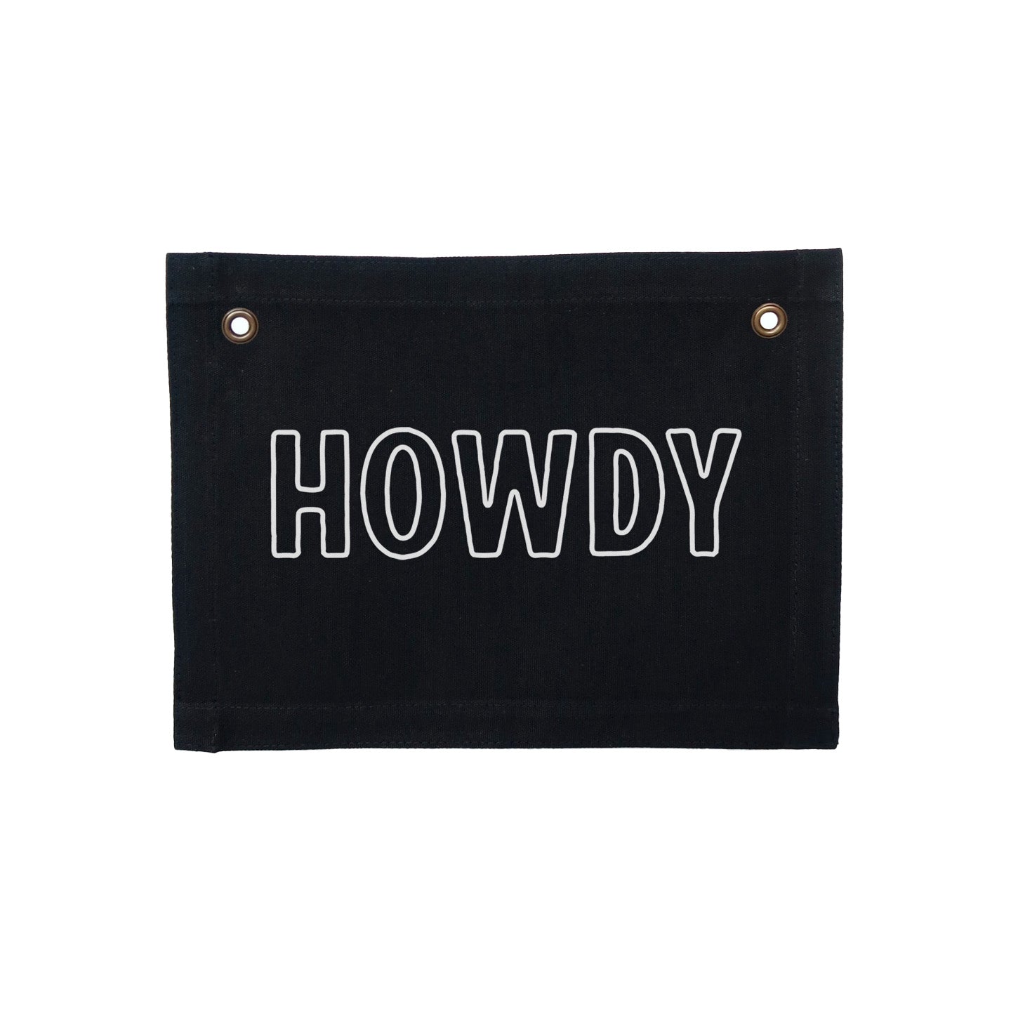 Howdy Outline Small Canvas Flag
