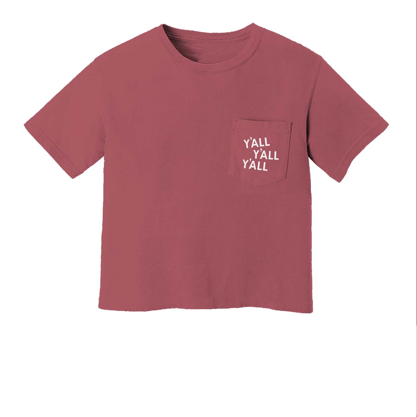 Y'all Y'all Y'all Crop Pocket Tee