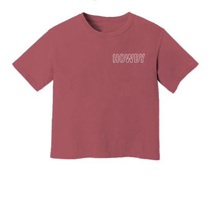 Howdy Outline Washed Crop Tee