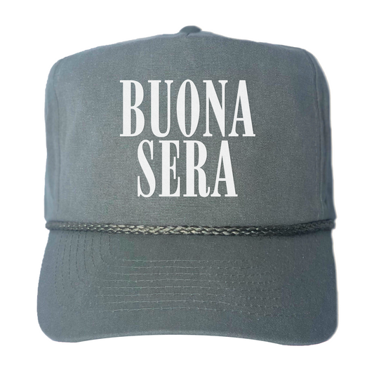 Buona Sera Stacked Western Canvas Trucker
