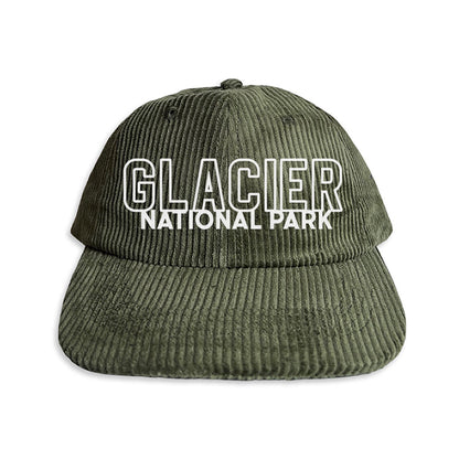 Glacier National Park Outline Corduroy Cap