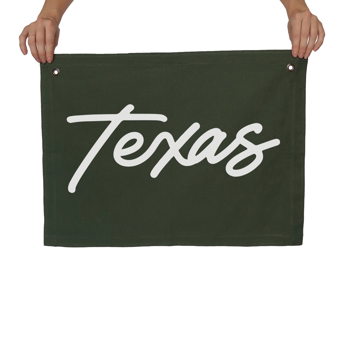 Texas Cursive Large Canvas Flag – Frankie Jean