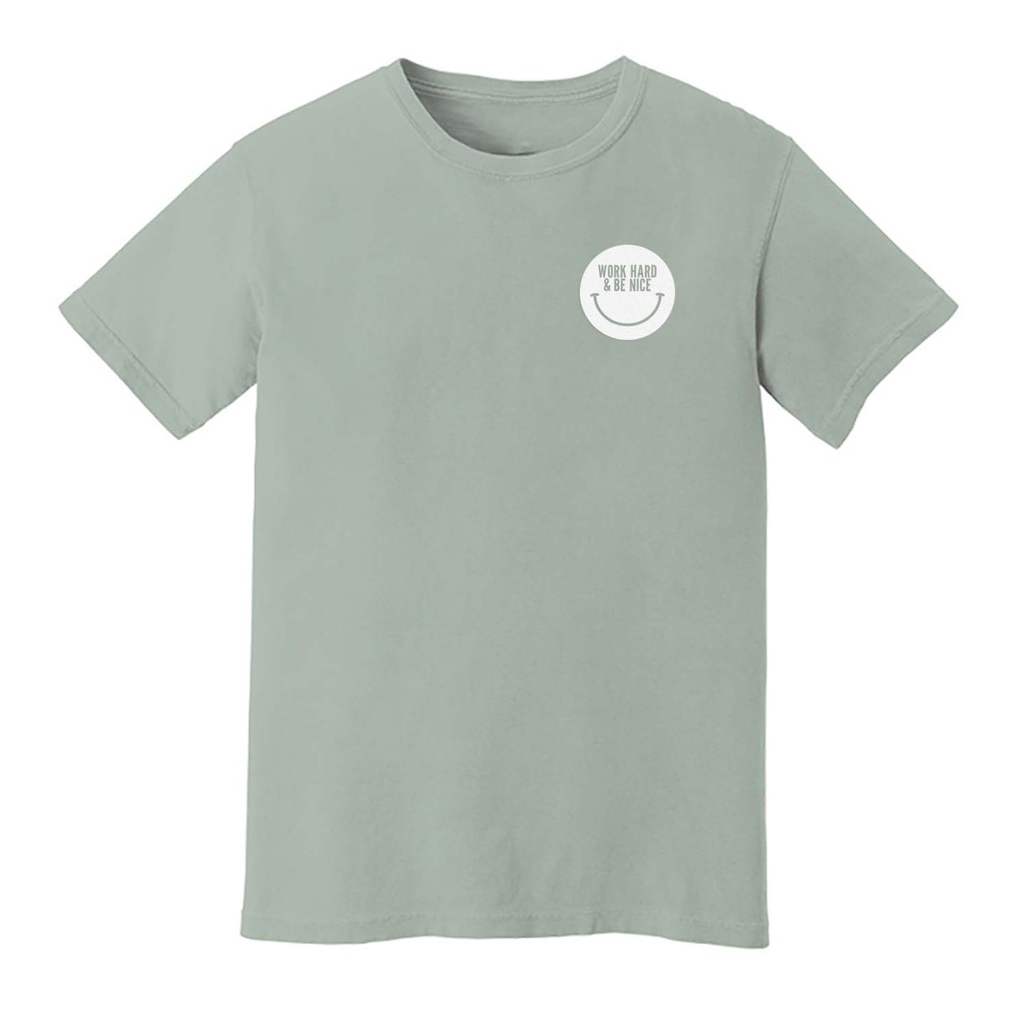 Work Hard & Be Nice Smile Washed Tee