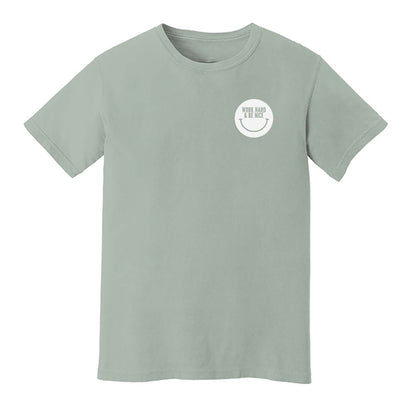 Work Hard & Be Nice Smile Washed Tee