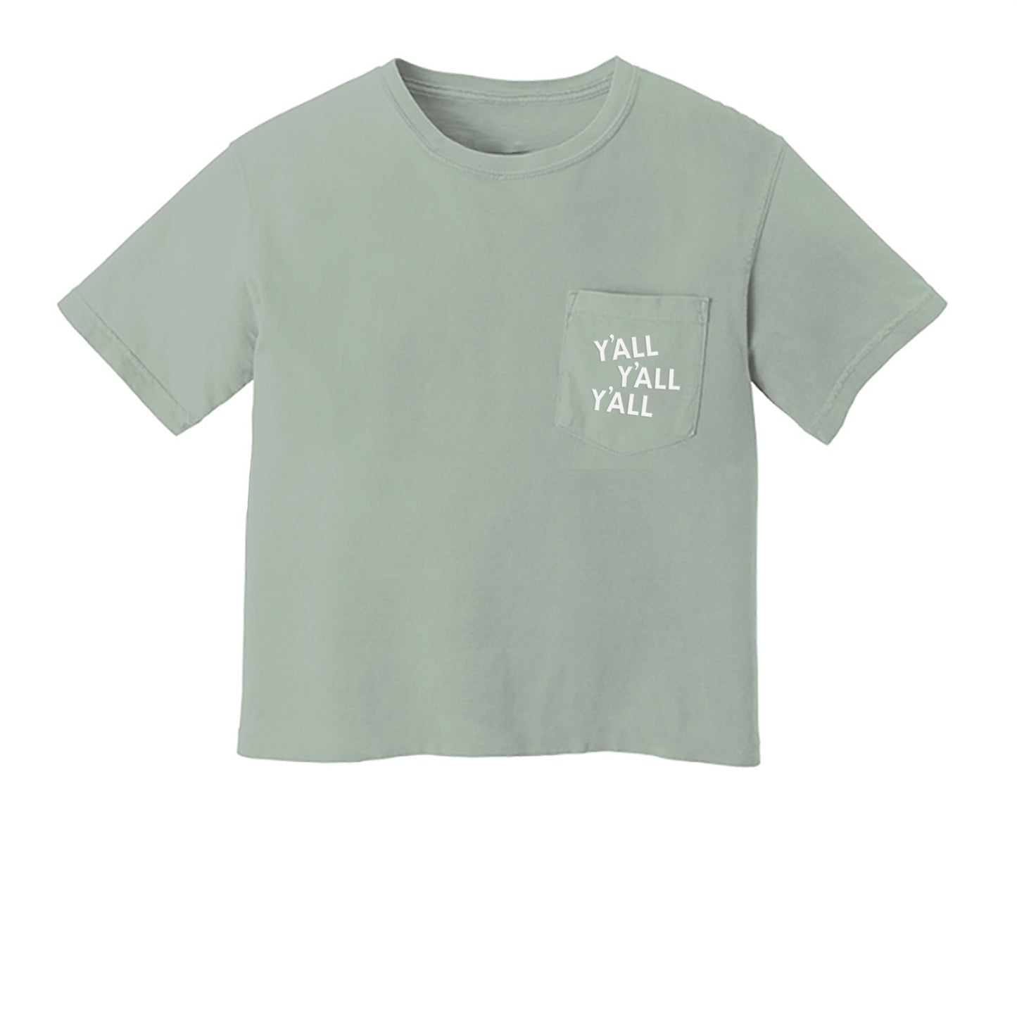 Y'all Y'all Y'all Crop Pocket Tee
