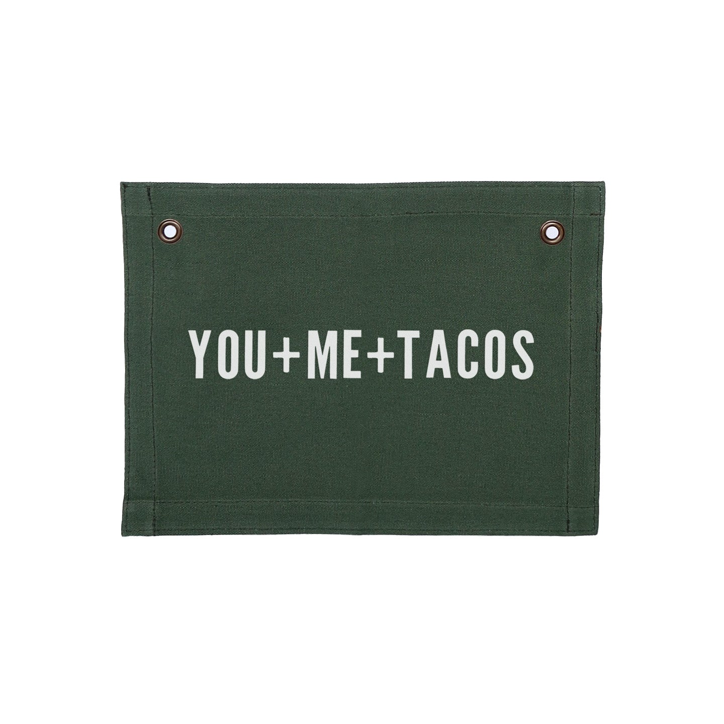 You+Me+Tacos Small Canvas Flag