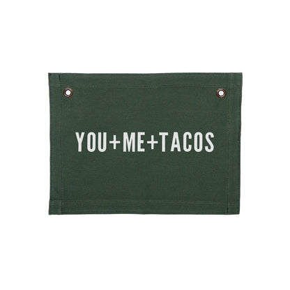 You+Me+Tacos Small Canvas Flag