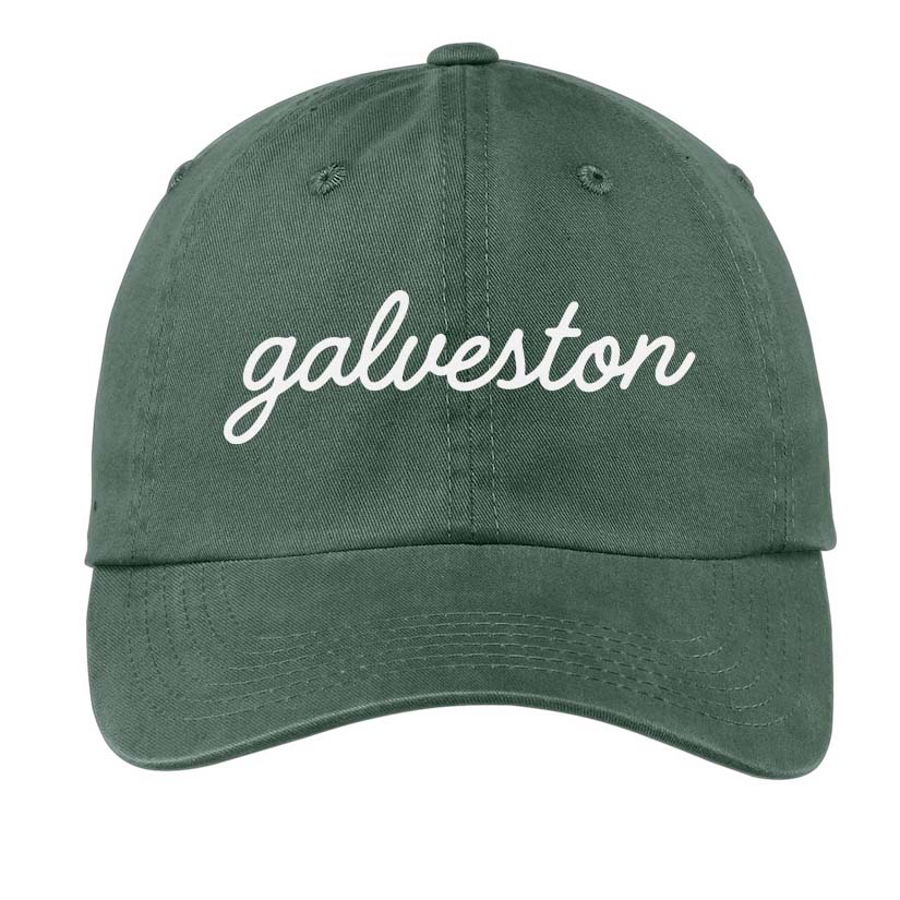 Galveston Cursive (Texas) Adjustable Baseball Cap | Frankie Jean