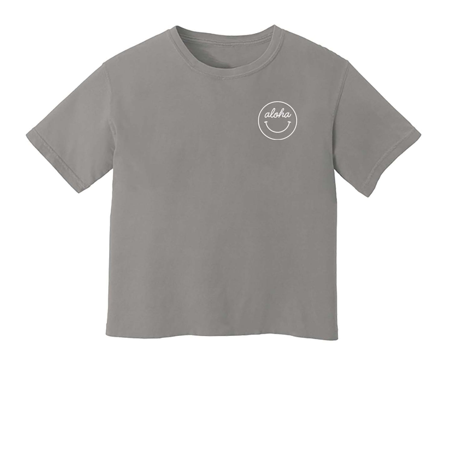 Aloha Cursive Smiley Face Washed Tee
