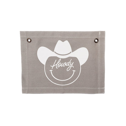 Howdy Cowboy Small Canvas Flag