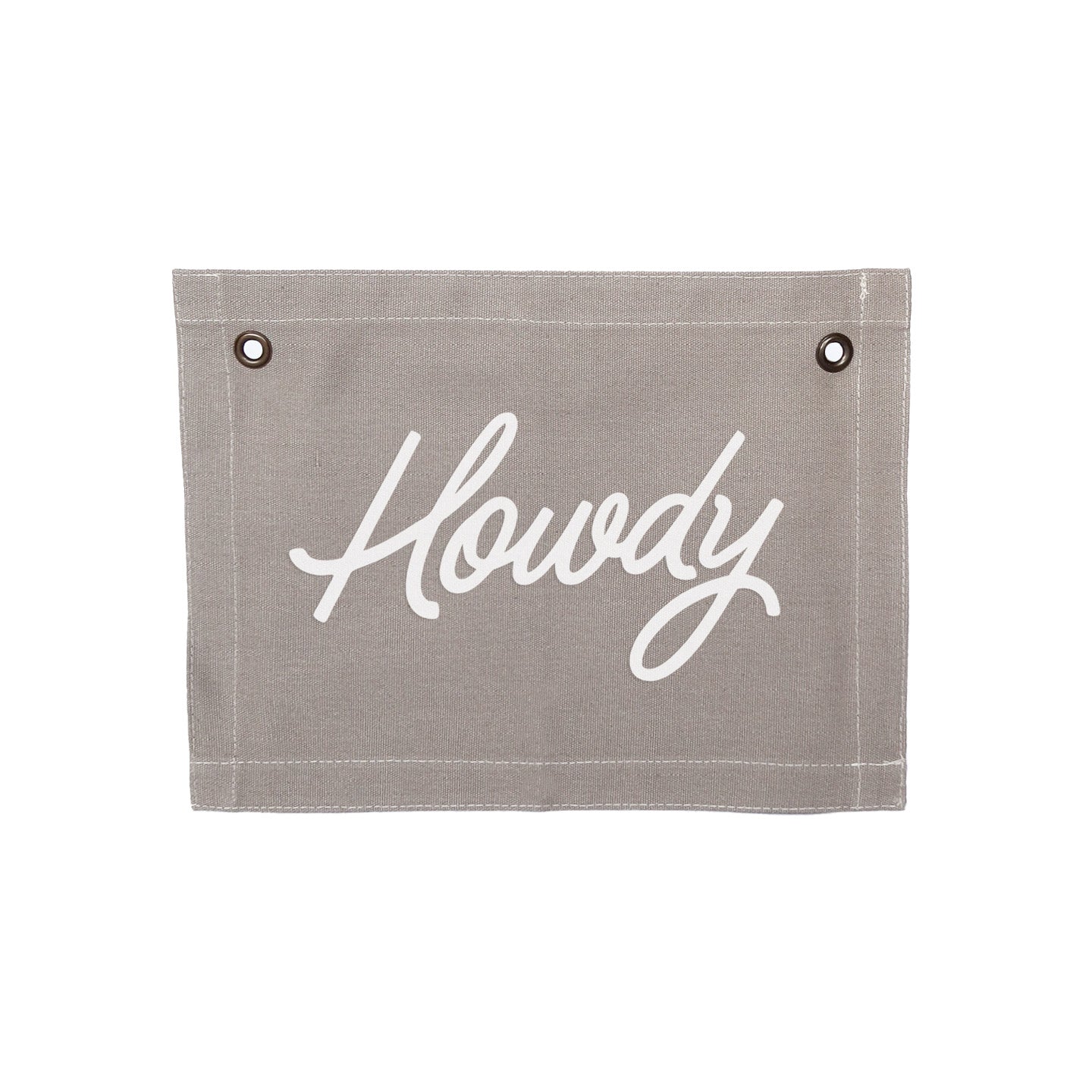 Howdy Cursive Small Canvas Flag