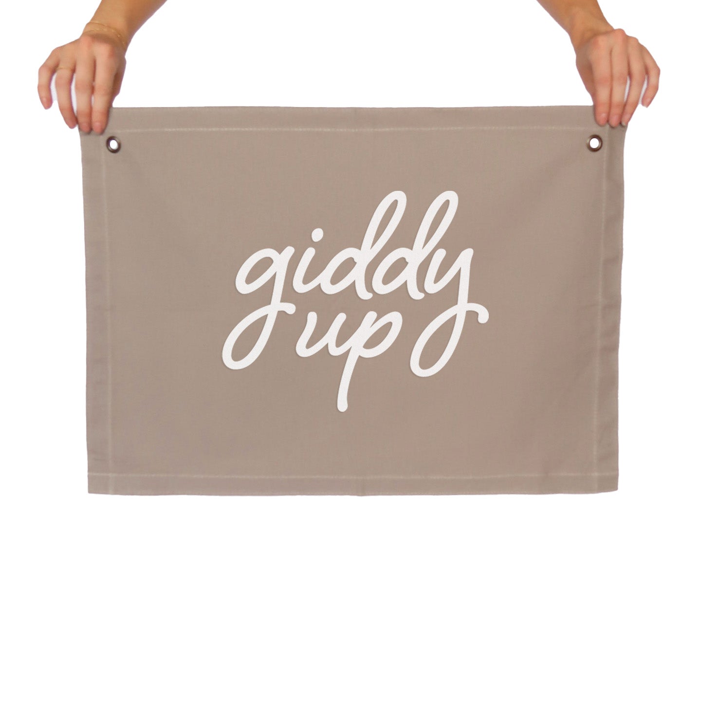 Giddy Up Large Canvas Flag
