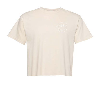 Aloha Cursive Smiley Face Washed Tee