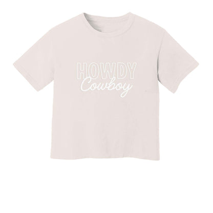 Howdy Cowboy Stacked Washed Tee - Large Design