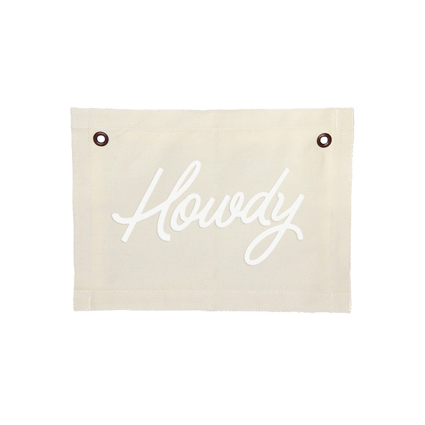 Howdy Cursive Small Canvas Flag