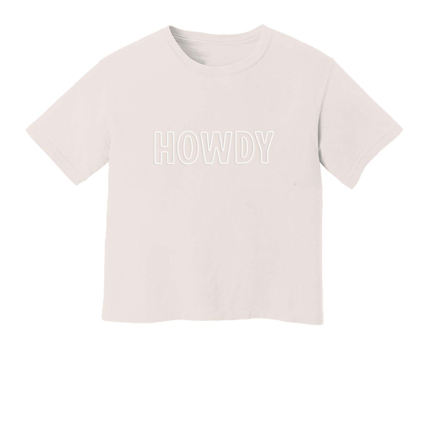 Howdy Outline Washed Tee - Large Design
