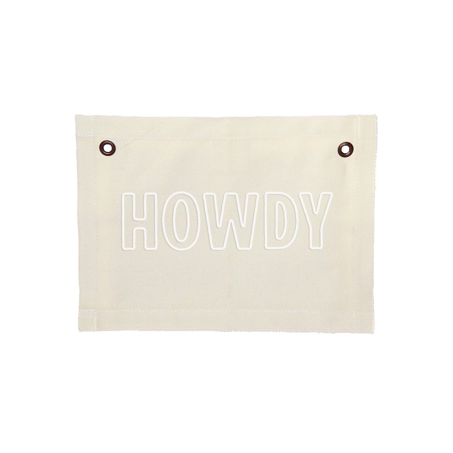 Howdy Outline Small Canvas Flag