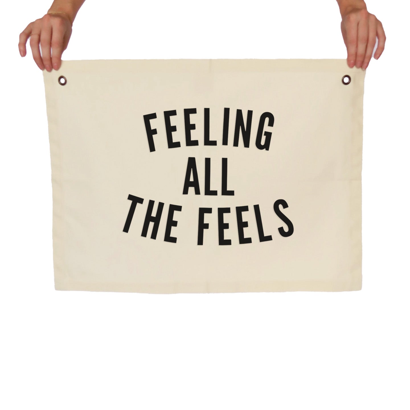 Feeling all the Feels Large Canvas Flag