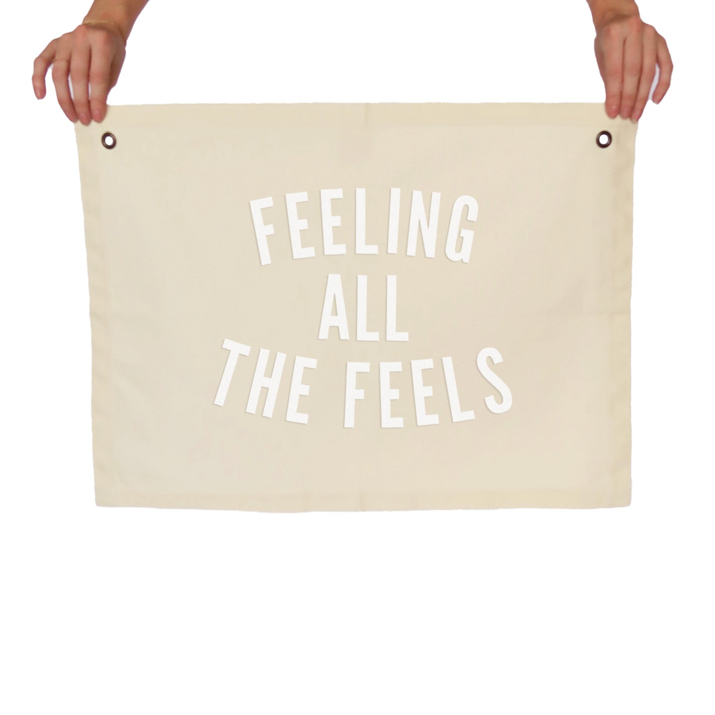 Feeling all the Feels Large Canvas Flag