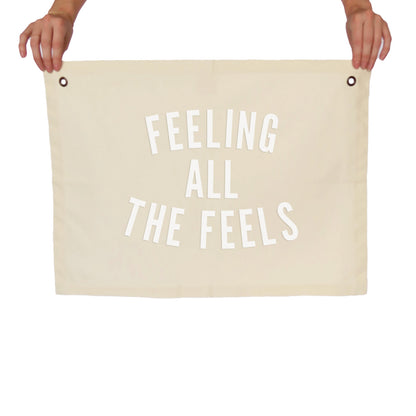 Feeling all the Feels Large Canvas Flag