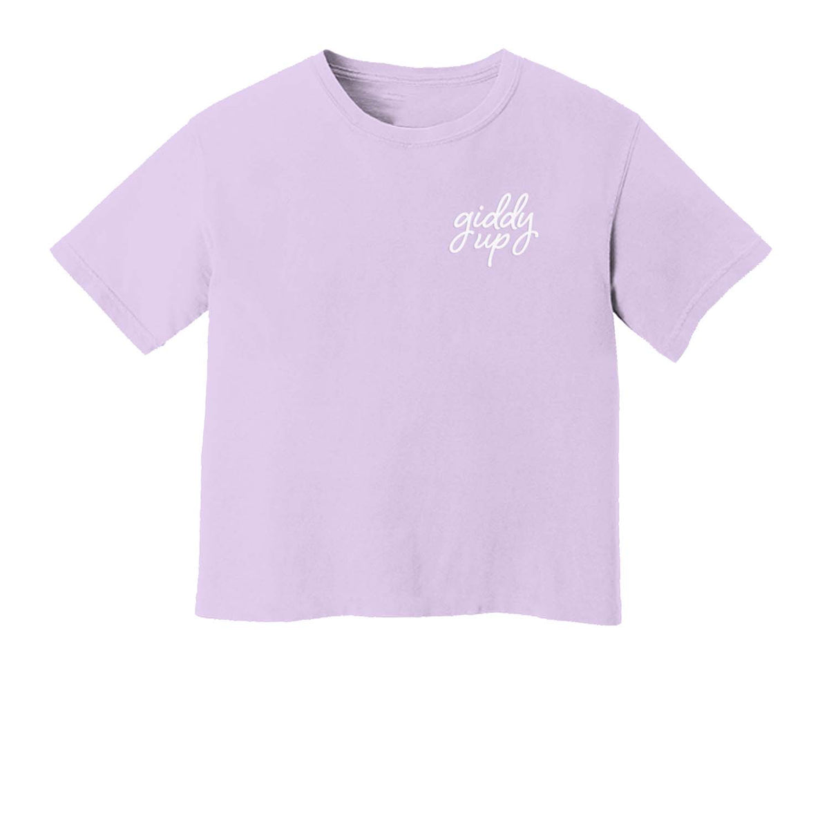 Giddy Up Cursive Stacked Washed Tee