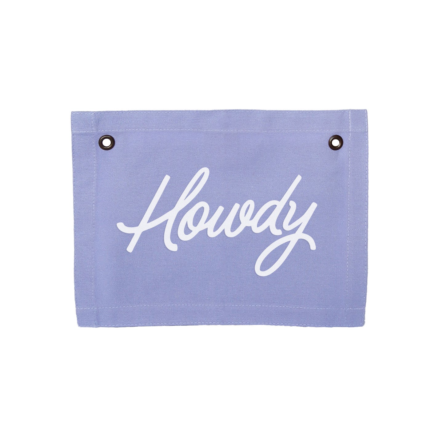 Howdy Cursive Small Canvas Flag