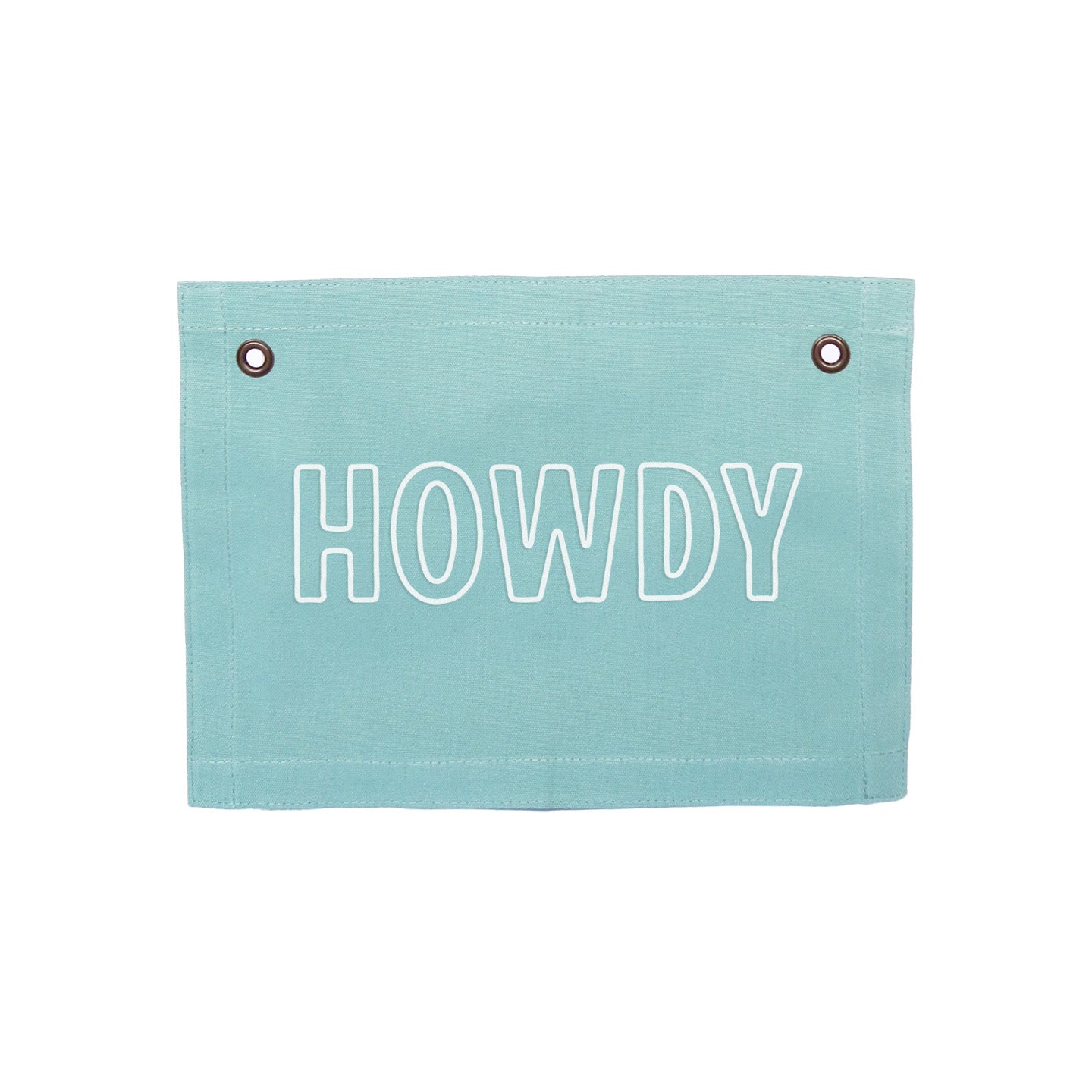 Howdy Outline Small Canvas Flag