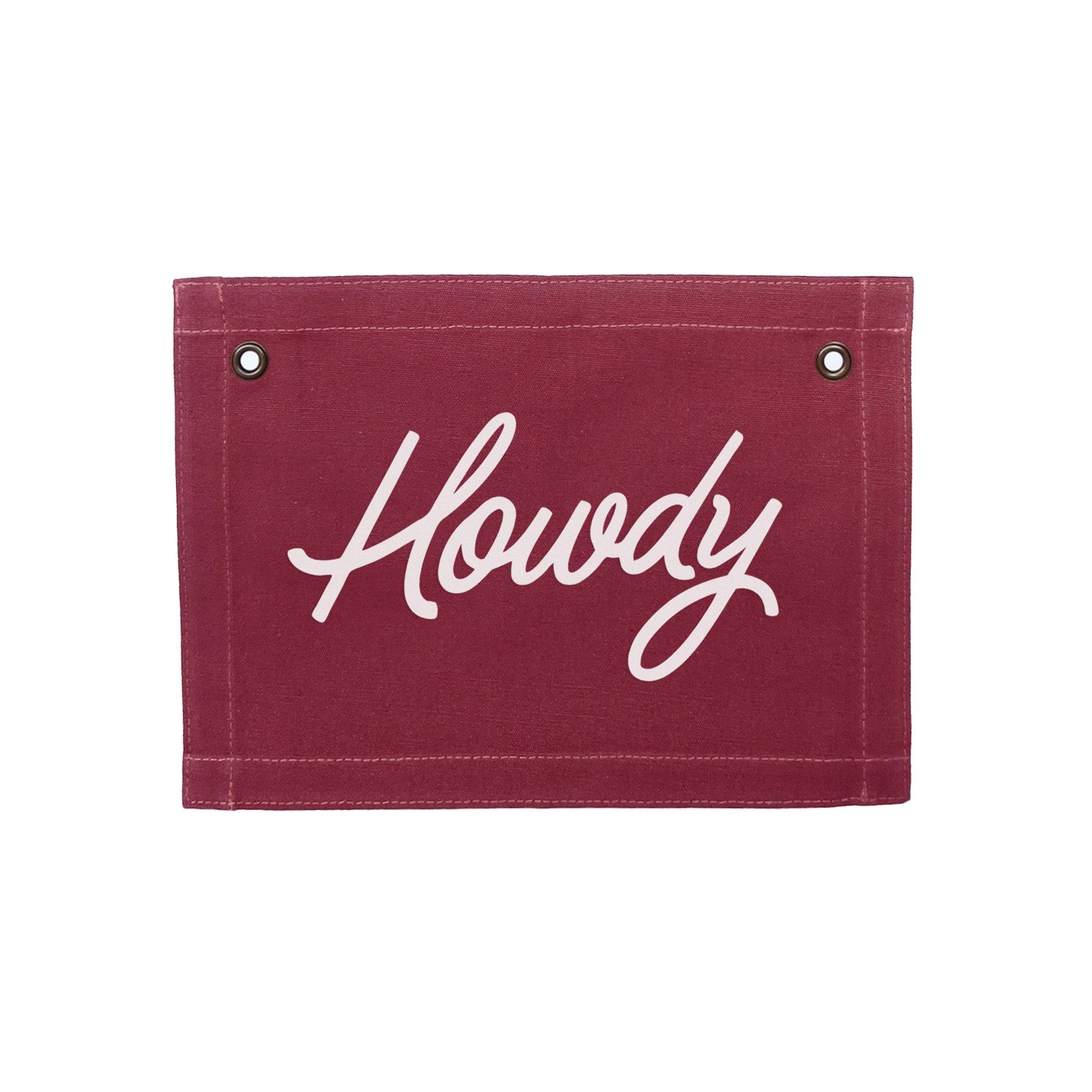 Howdy Cursive Small Canvas Flag – Frankie Jean