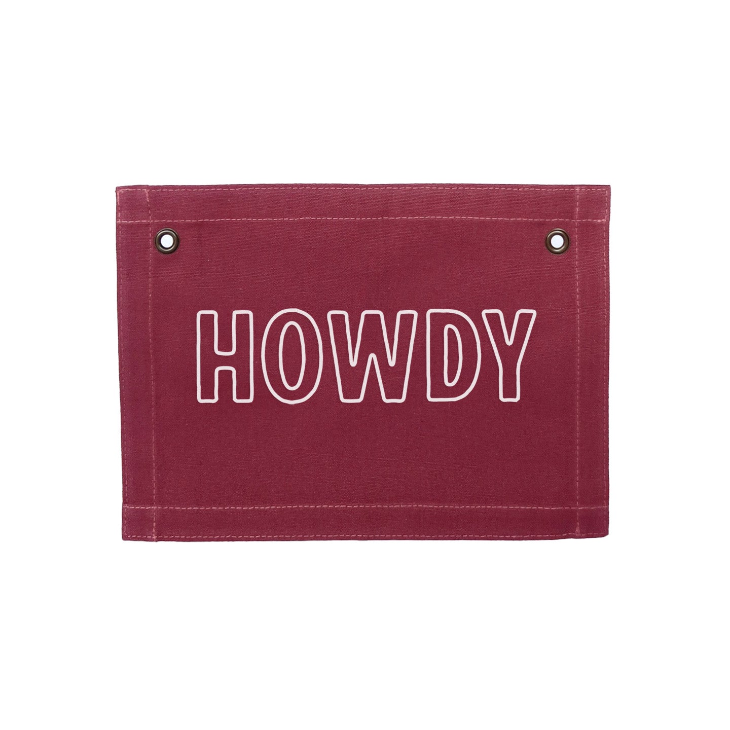 Howdy Outline Small Canvas Flag