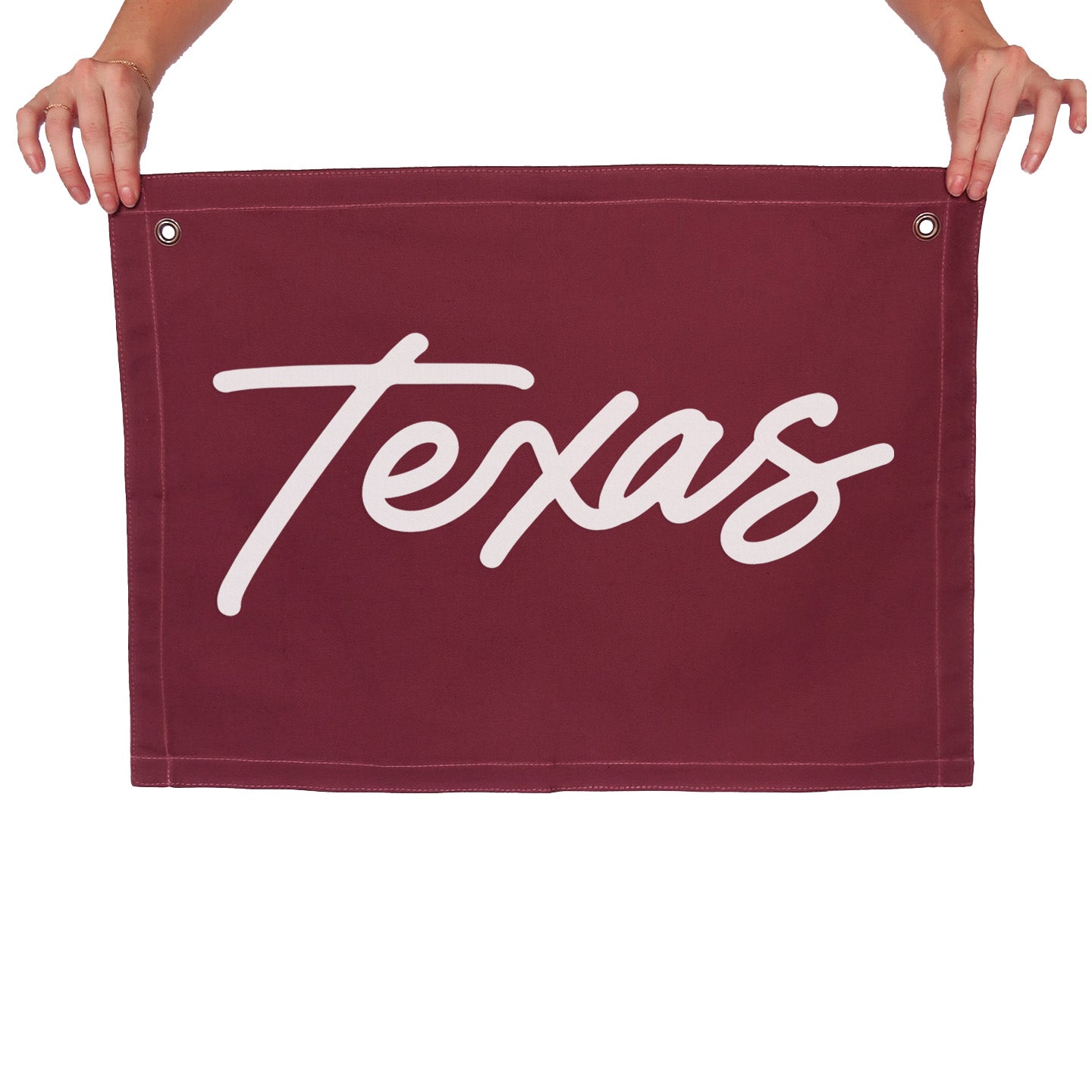 Texas Cursive Large Canvas Flag – Frankie Jean