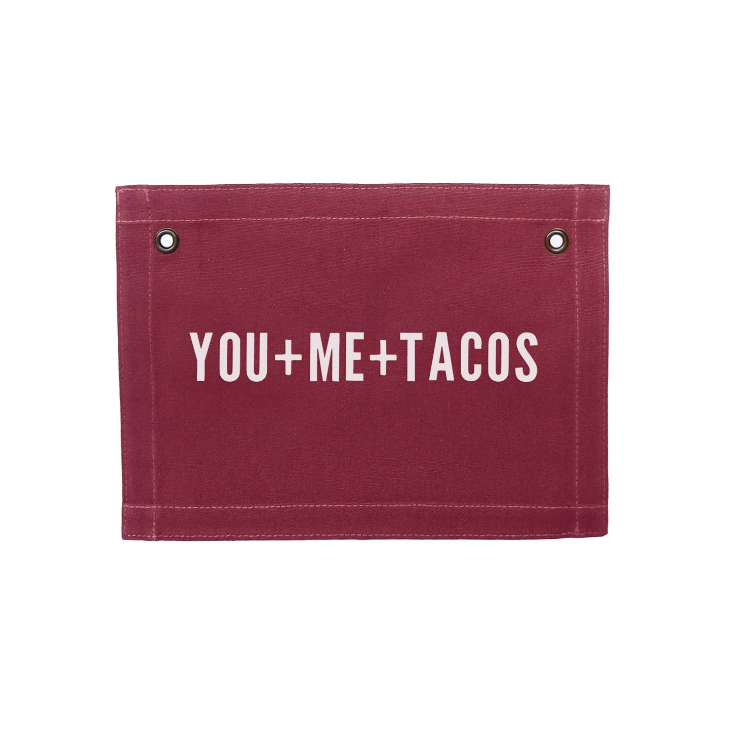You+Me+Tacos Small Canvas Flag