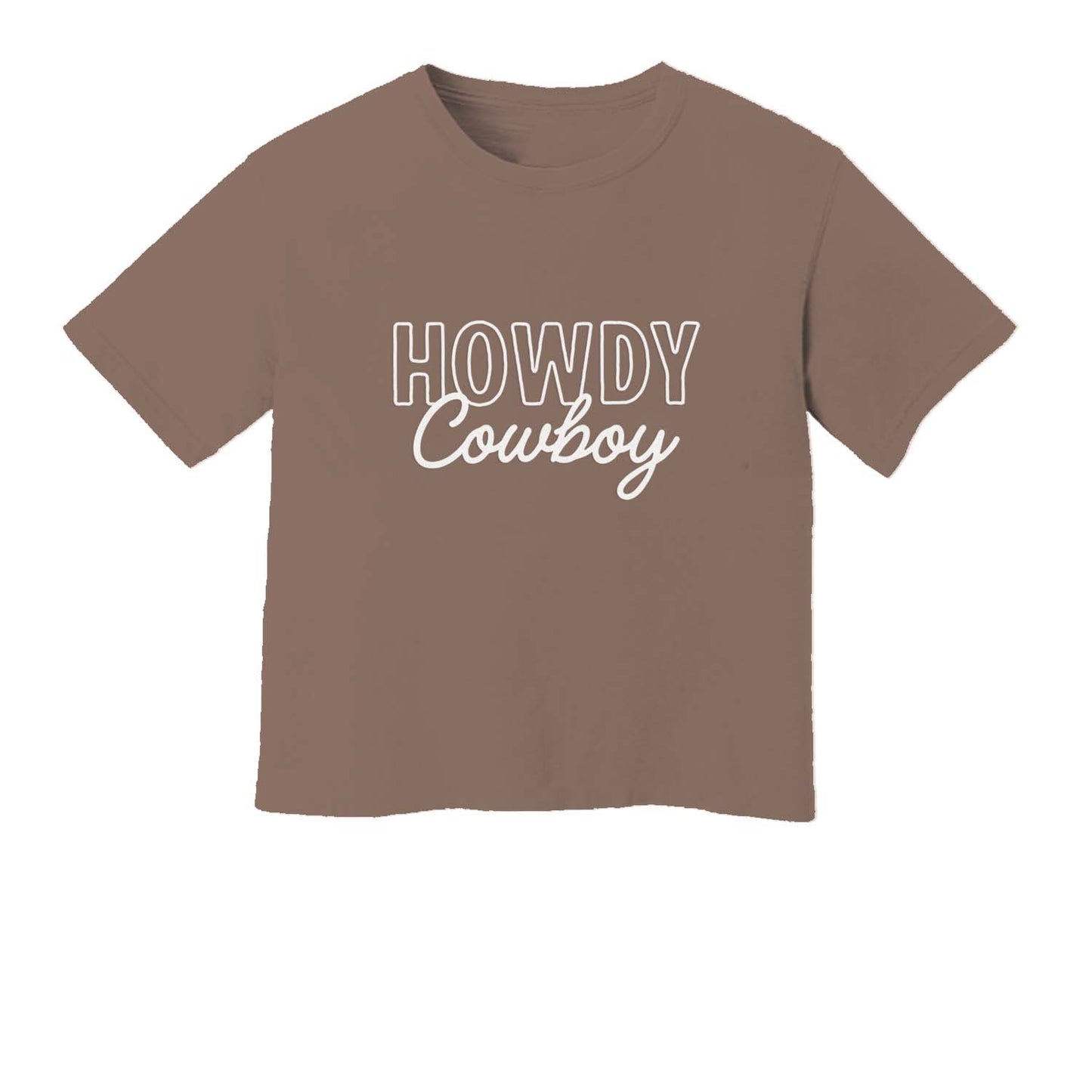 Howdy Cowboy Stacked Washed Tee - Large Design