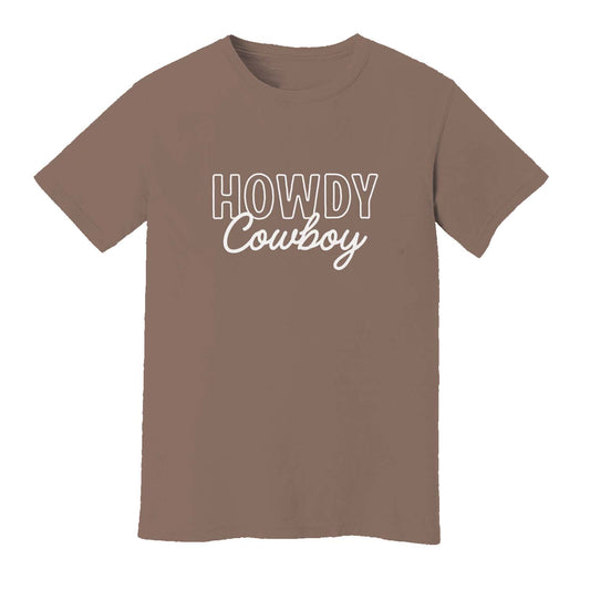 Howdy Cowboy Stacked Washed Tee